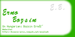 erno bozsin business card